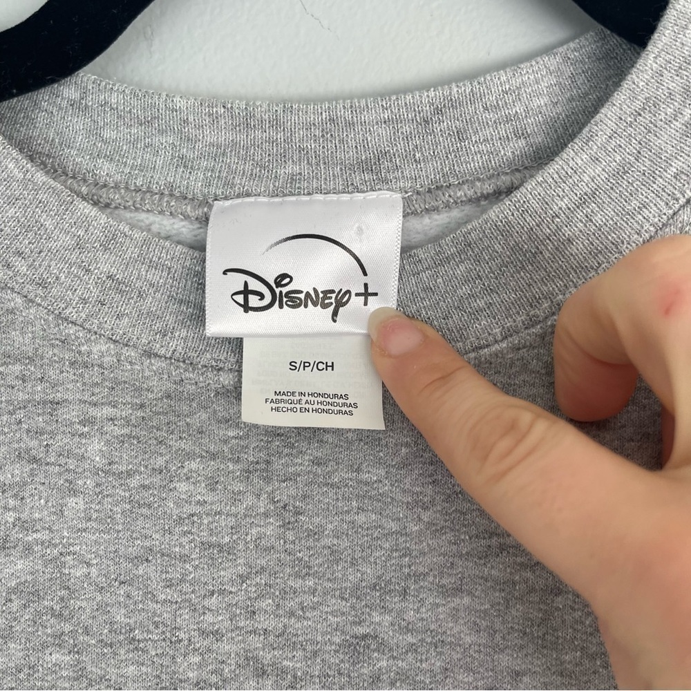 Disney Logo Crew Neck Pullover Sweatshirt Long Ombré Sleeve Cotton Blend Small - Picture 3 of 8